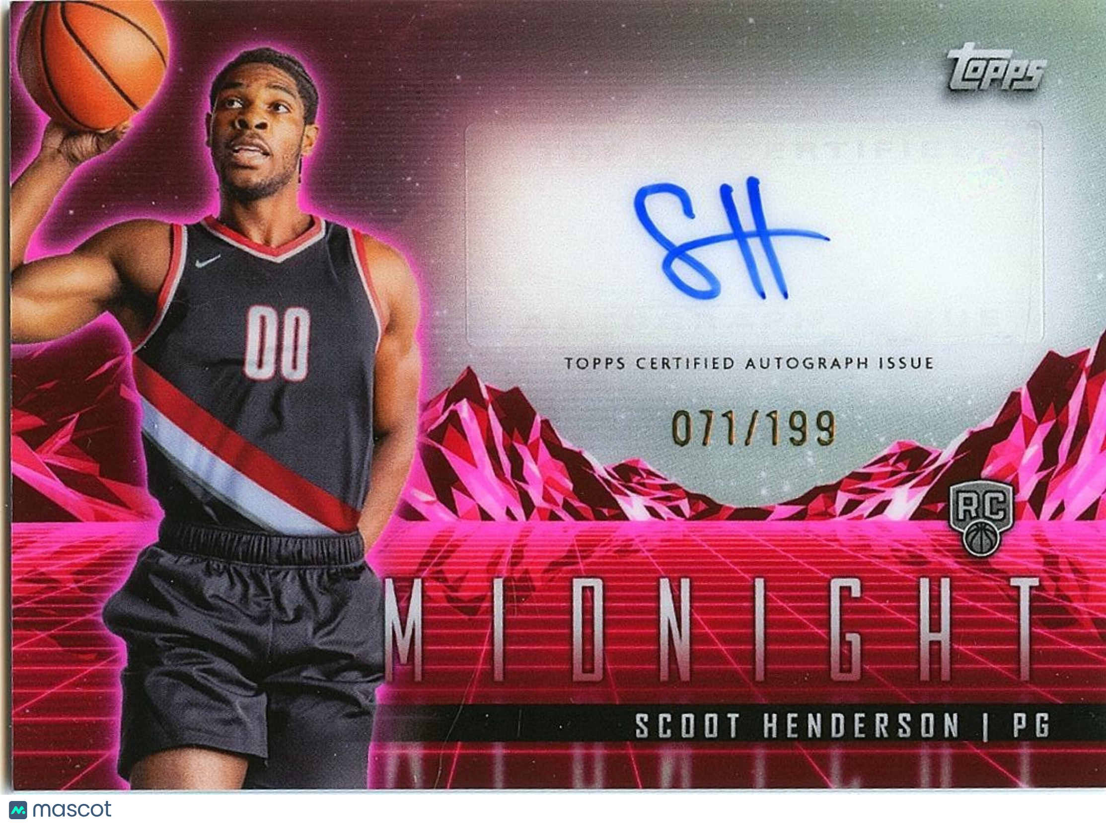 Scoot Henderson 2024 Topps Midnight Auto Autograph RC Trail Blazers 71/199