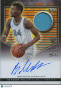 Brandon Miller 2024 Topps Midnight Auto Autograph RC Patch Hornets 25/75