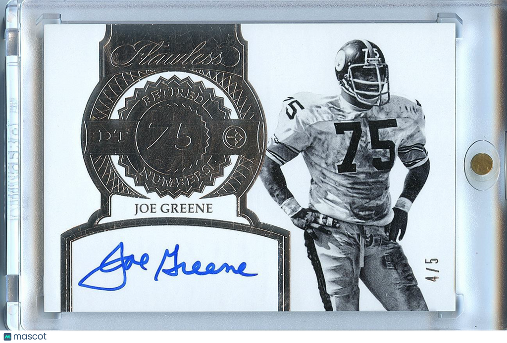 Joe Greene 2017 Flawless On Card Auto Autograph Pittsburgh Steelers 4/5