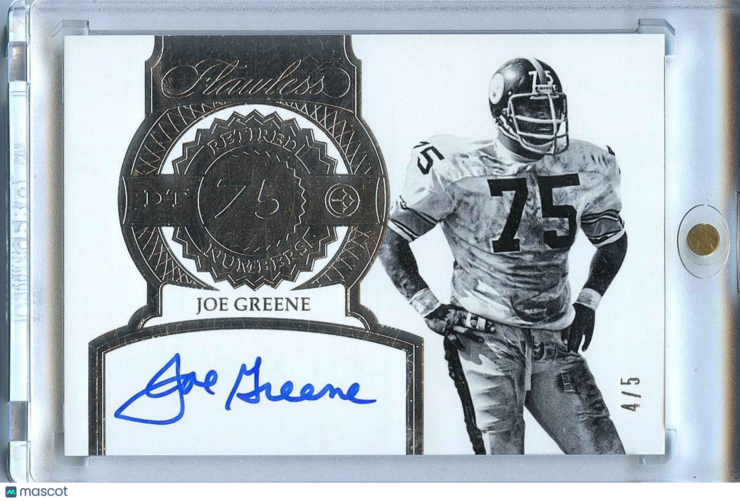 Joe Greene 2017 Flawless On Card Auto Autograph Pittsburgh Steelers 4/5