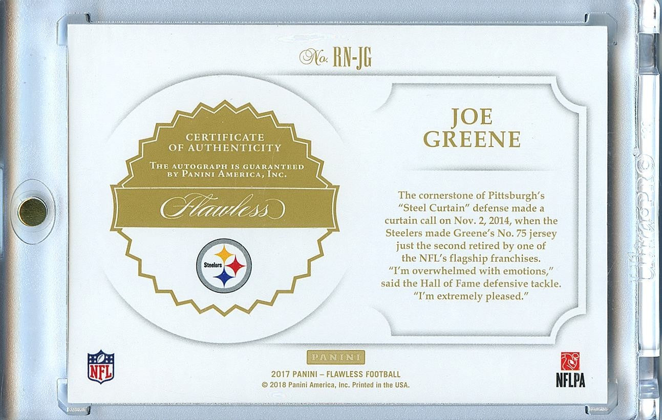 Joe Greene 2017 Flawless On Card Auto Autograph Pittsburgh Steelers 4/5