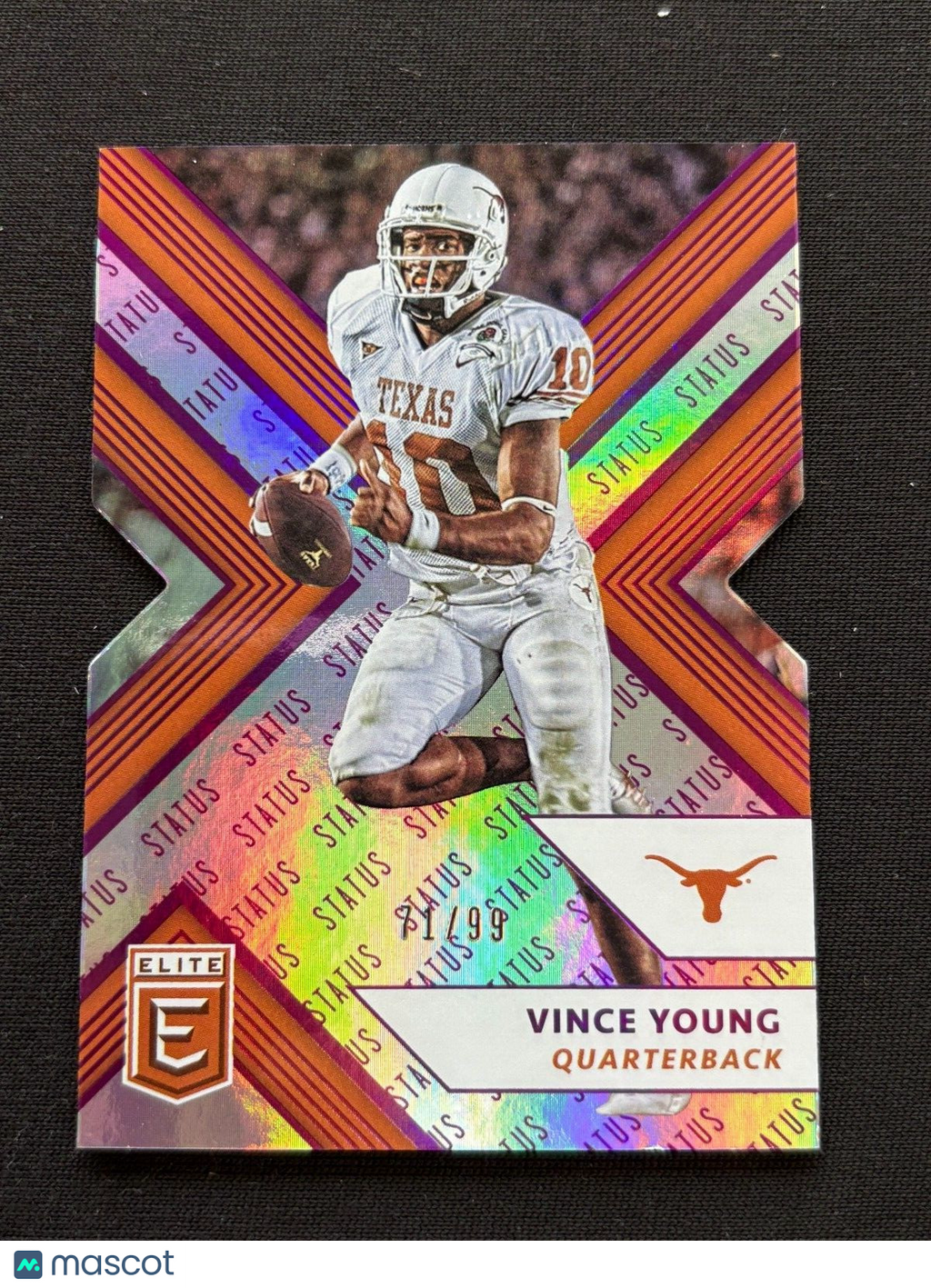 Vince Young 2018 Elite Purple Status Die-Cut Texas Longhorns 71/99