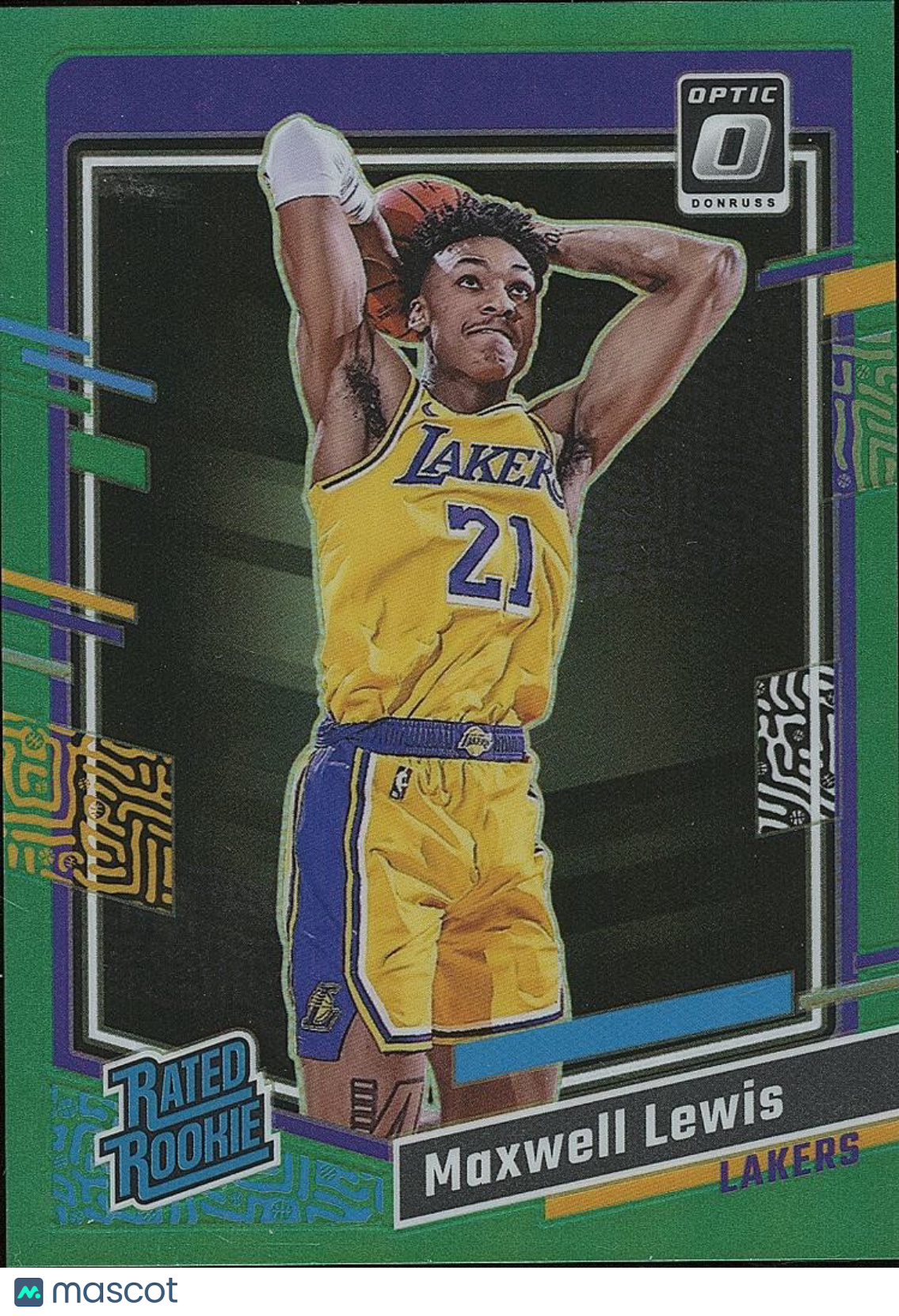 Maxwell Lewis 2023-24 Optic Rated Rookie Emerald Green Prizm RC LA Lakers 2/5