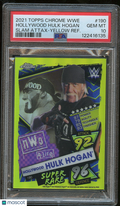 Hulk Hogan 2021 Topps Chrome Attax Yellow Refractor WWE Wrestling 56/99 PSA 10