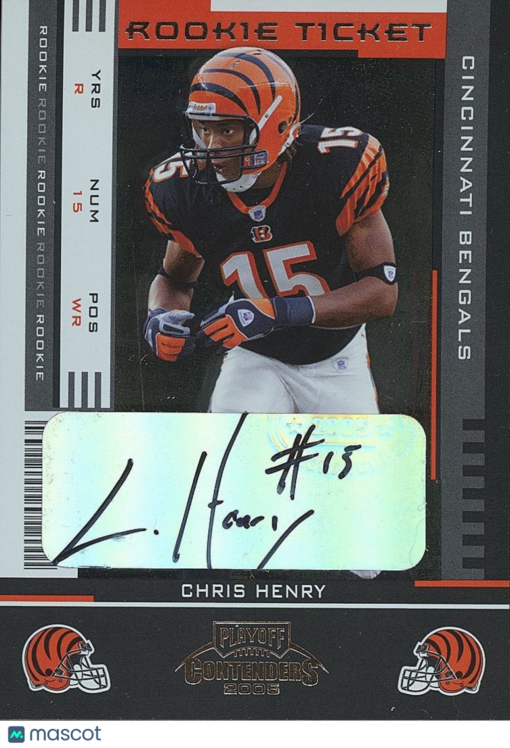 Chris Henry 2005 Contenders Auto Autograph RC Rookie Cincinnati Bengals