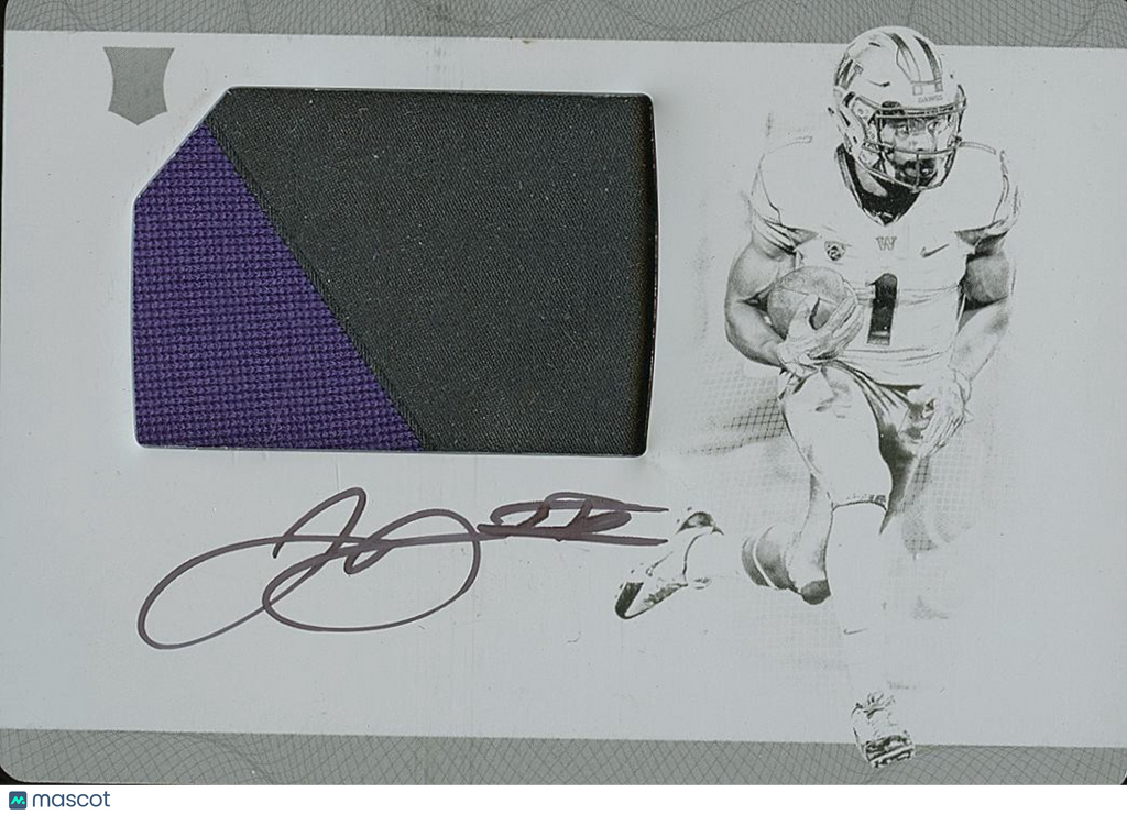 John Ross III 2017 National Treasures Auto Patch Printing Plate RC Huskies 1/1