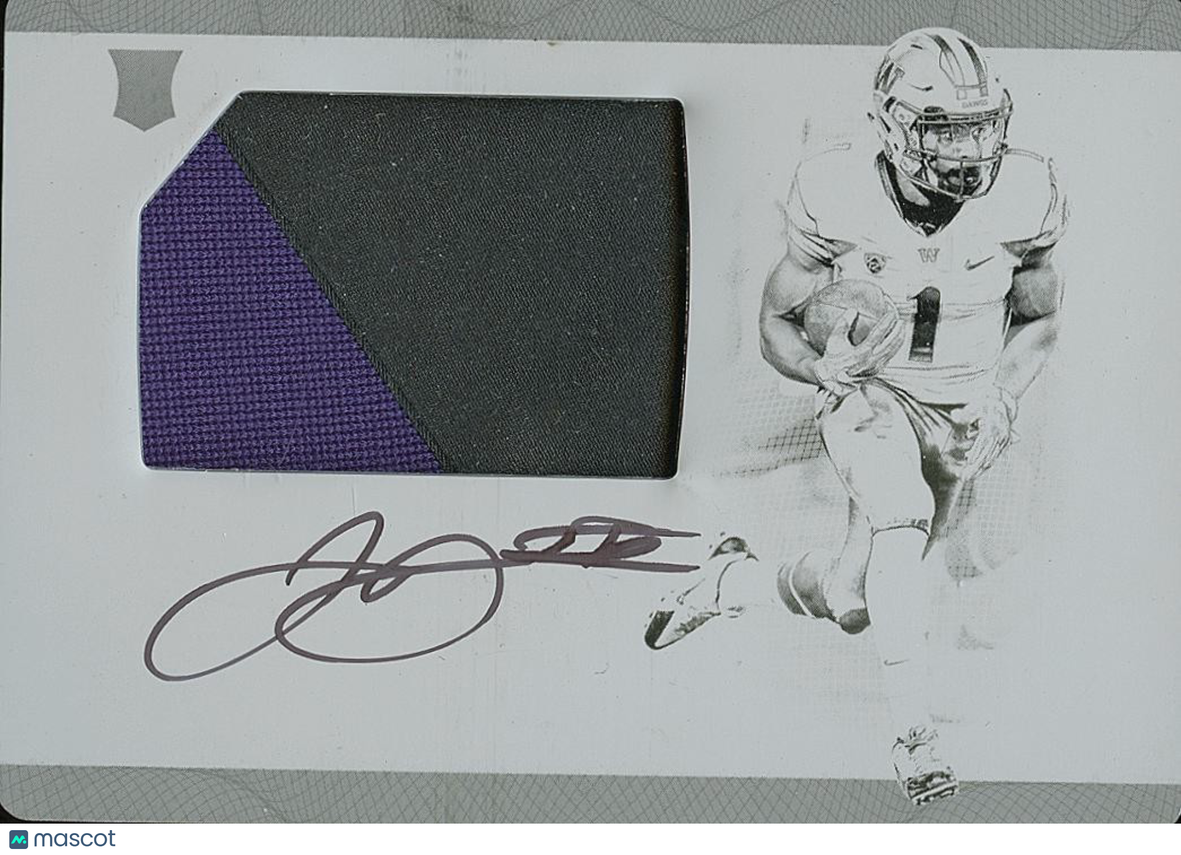 John Ross III 2017 National Treasures Auto Patch Printing Plate RC Huskies 1/1