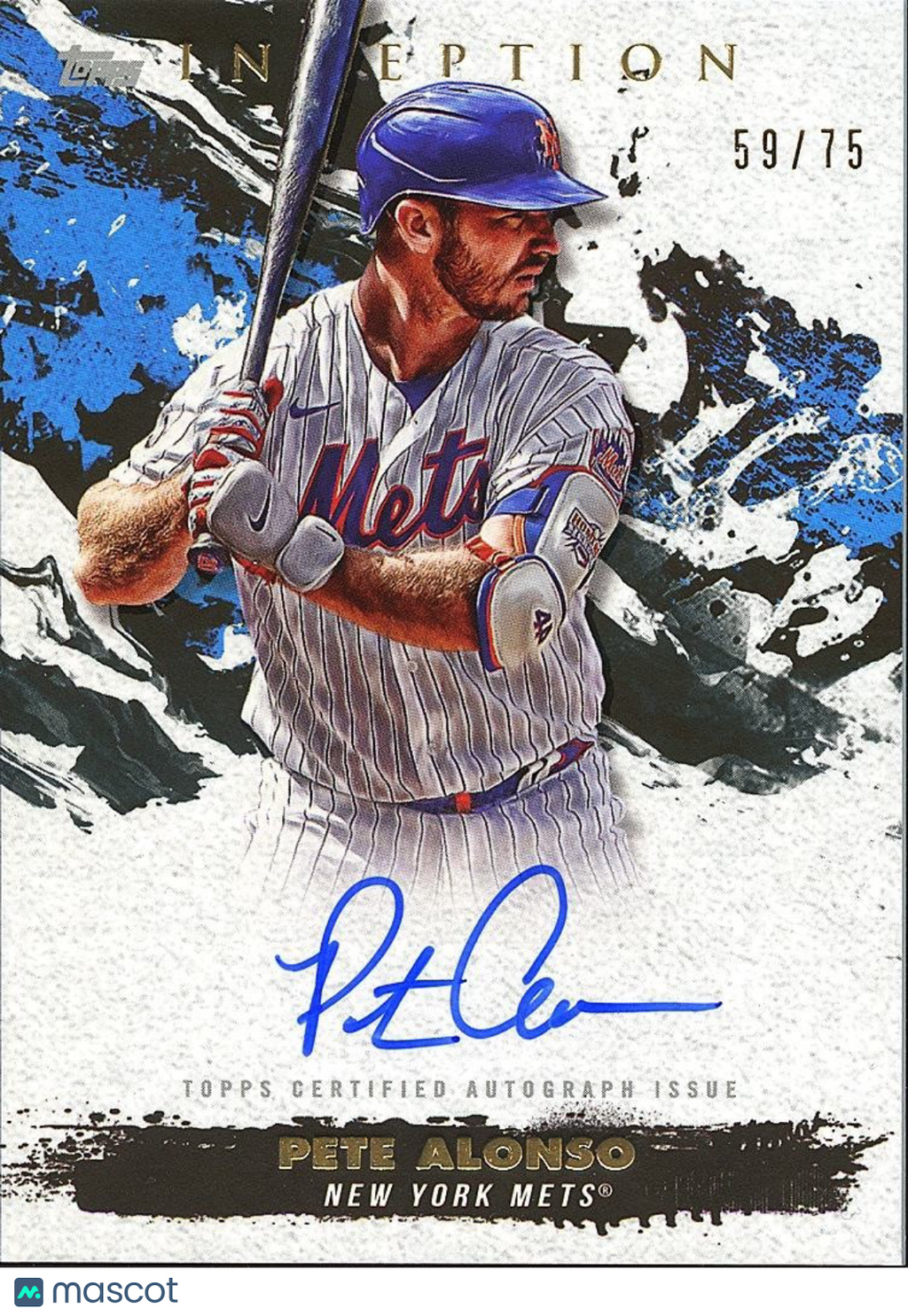 Pete Alonso 2021 Topps Inception On Card Auto Autograph New York Mets 59/75