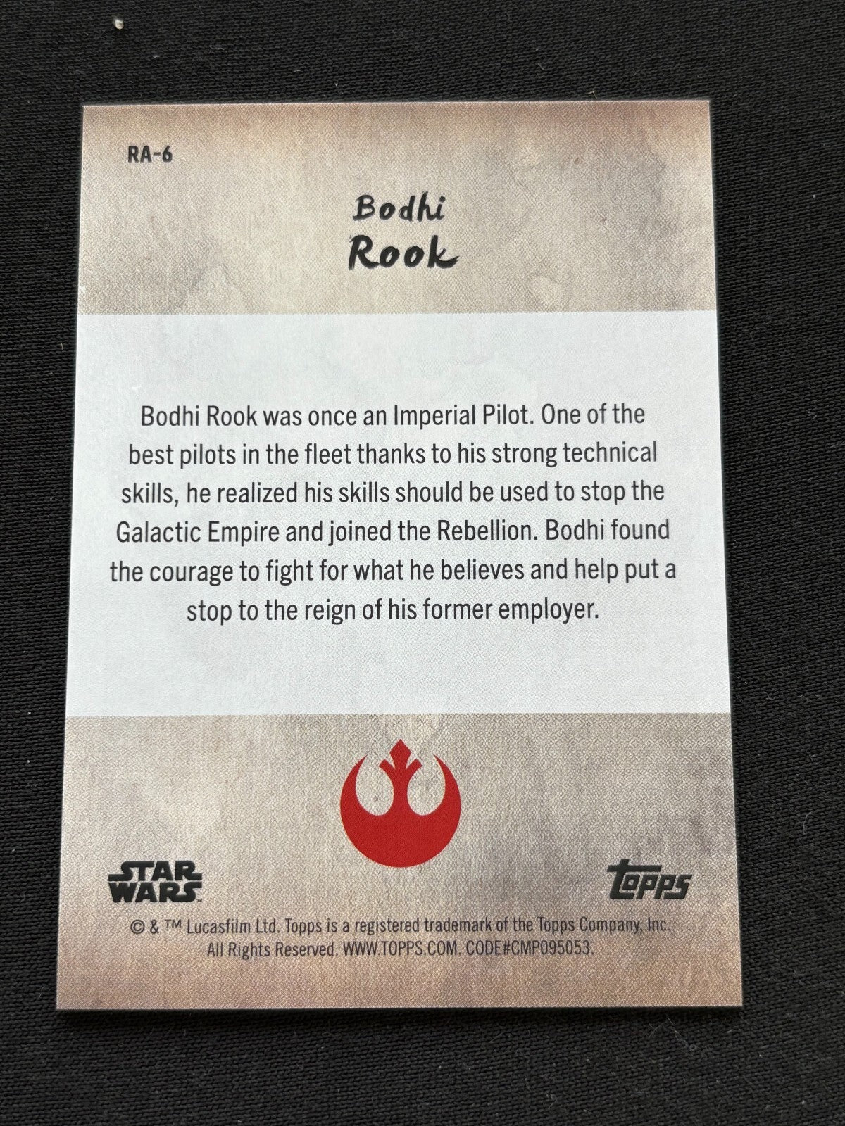 Bodhi Rook 2025 Topps Star Wars Meiyo BLACK Parallel 47/75 #6