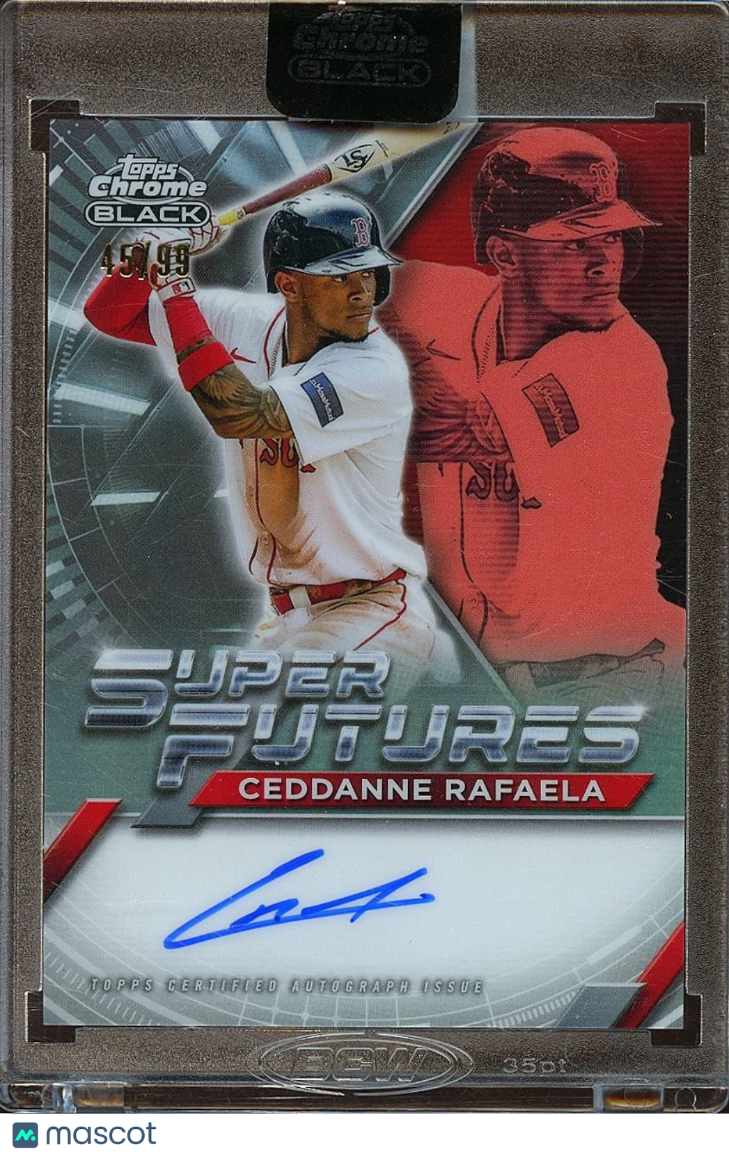 Ceddanne Rafaela 2025 Topps Chrome Black Auto Autograph Red Sox 45/99
