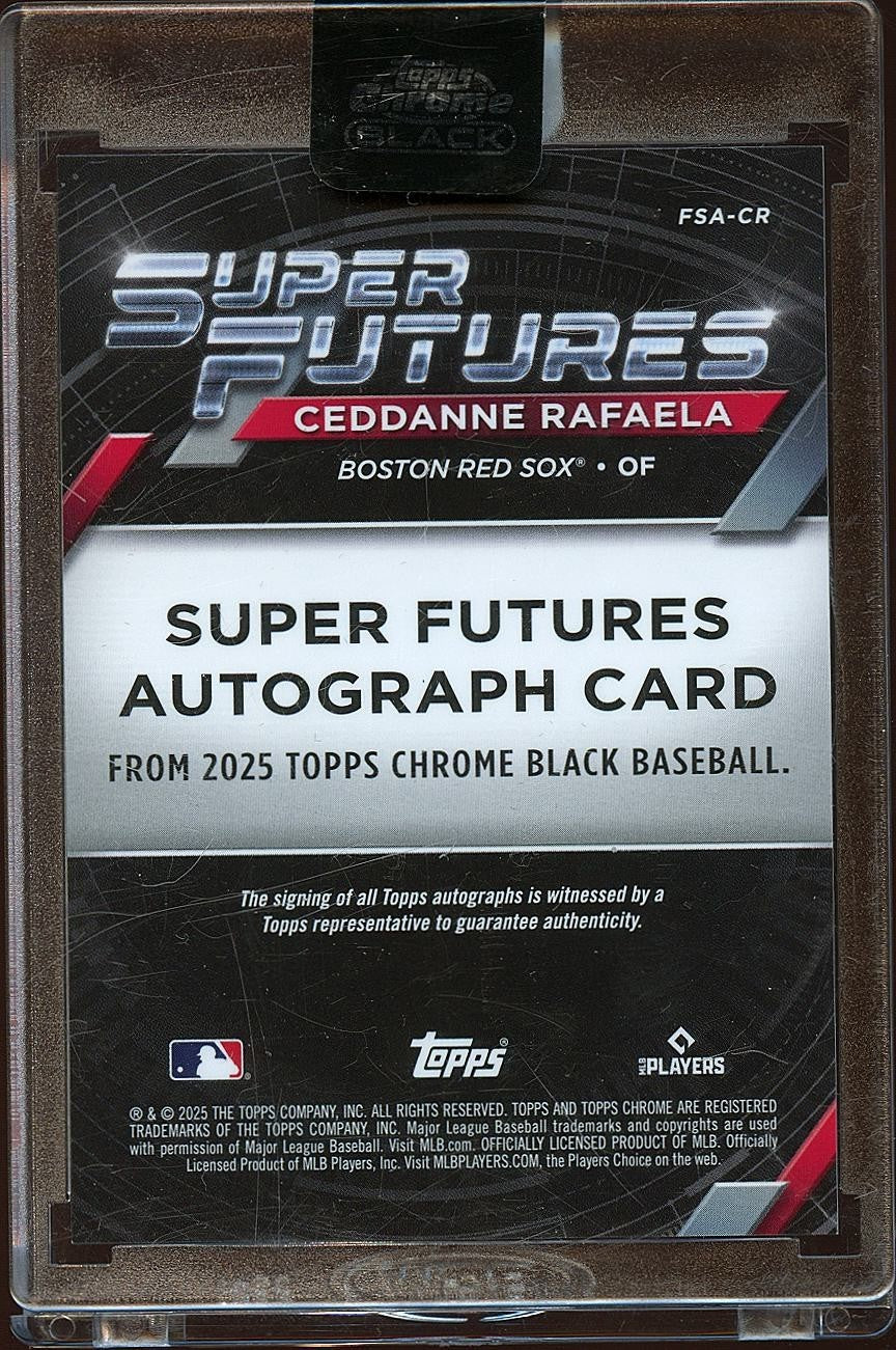 Ceddanne Rafaela 2025 Topps Chrome Black Auto Autograph Red Sox 45/99