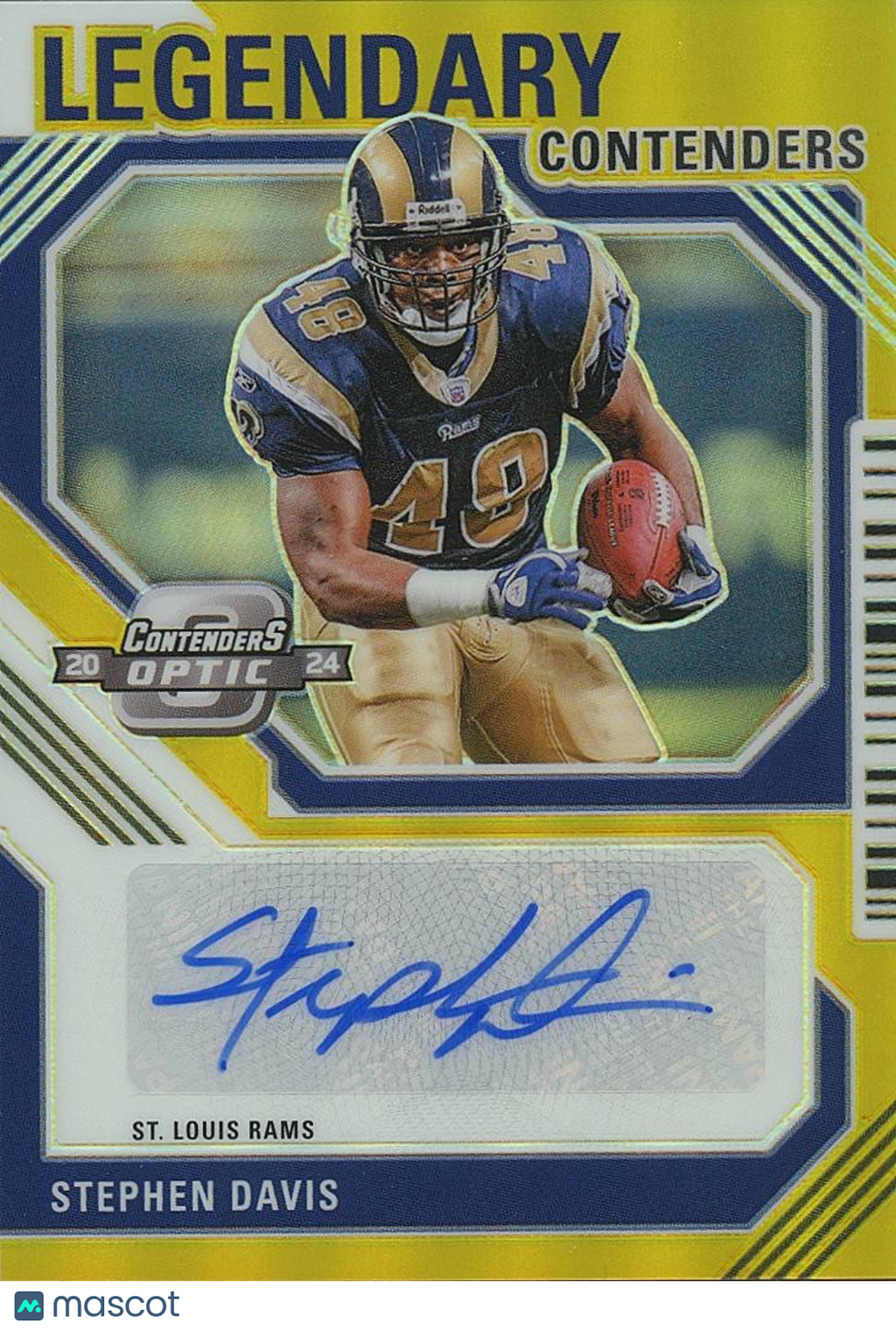 Stephen Davis 2024 Contenders Optic GOLD Auto Autograph St. Louis Rams 6/10