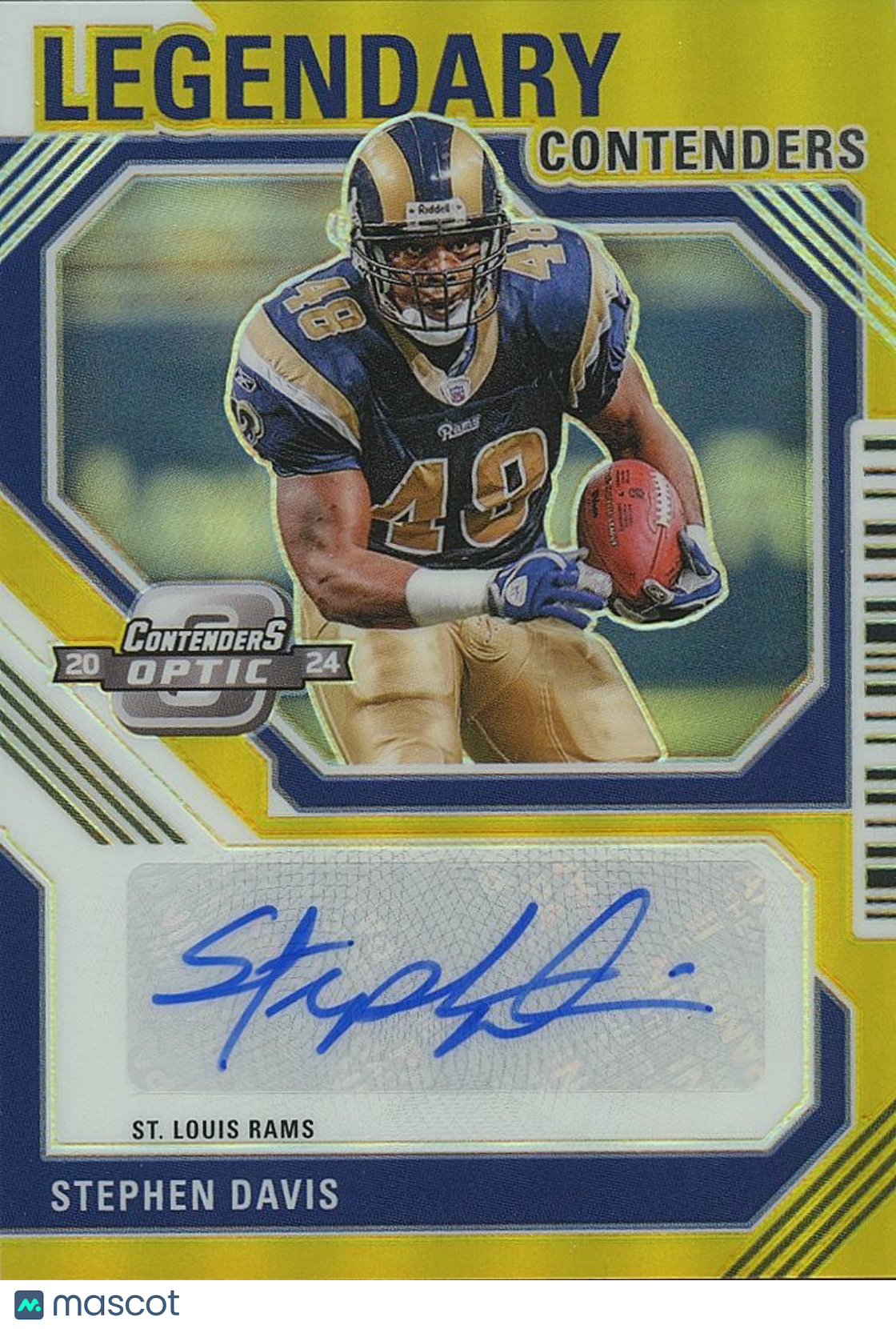Stephen Davis 2024 Contenders Optic GOLD Auto Autograph St. Louis Rams 6/10