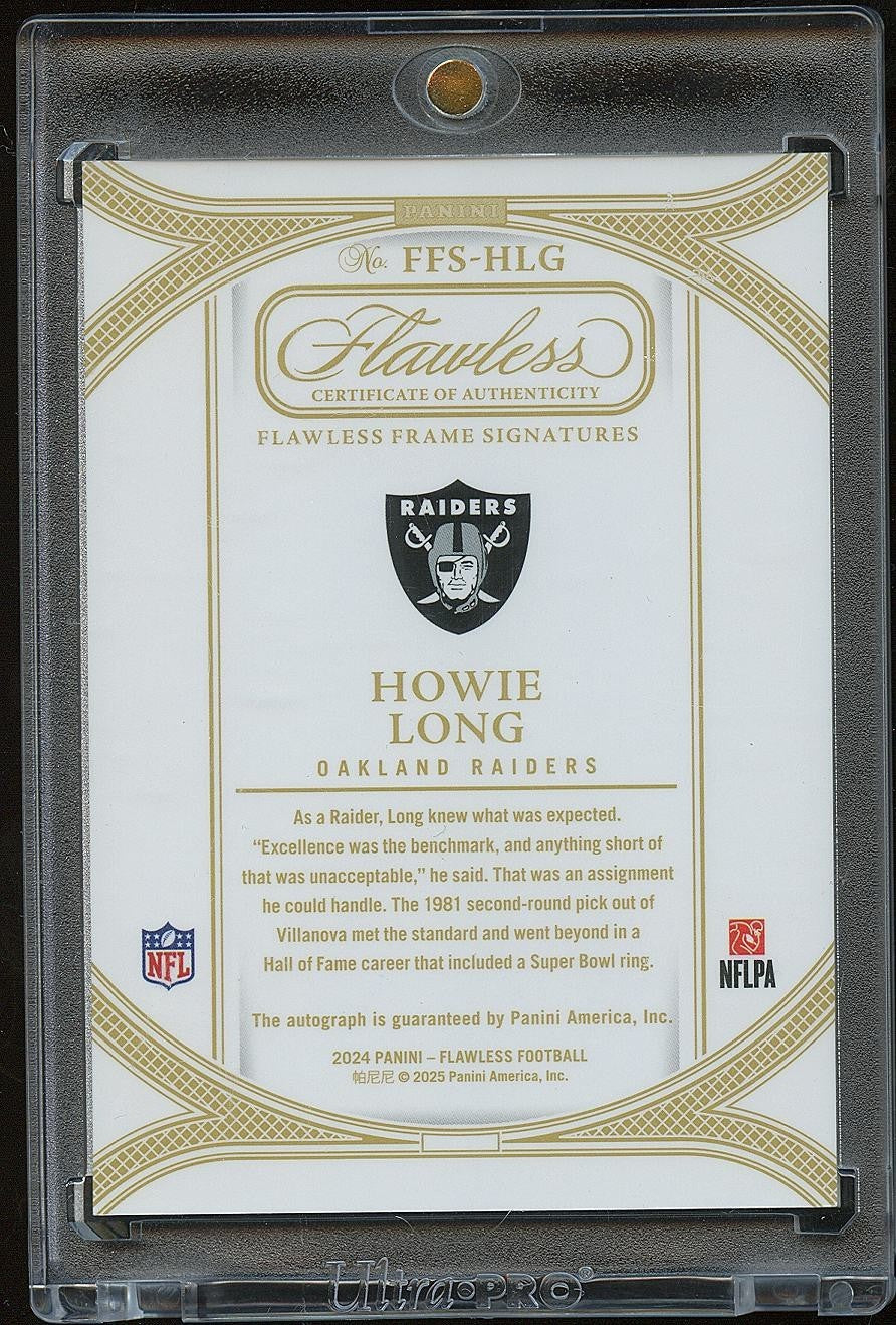 Howie Long 2024 Flawless Red On Card Auto Autograph Oakland Raiders 8/15