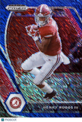 Henry Ruggs III 2021 Prizm Draft Blue Shimmer SSP Alabama Crimson Tide 8/13