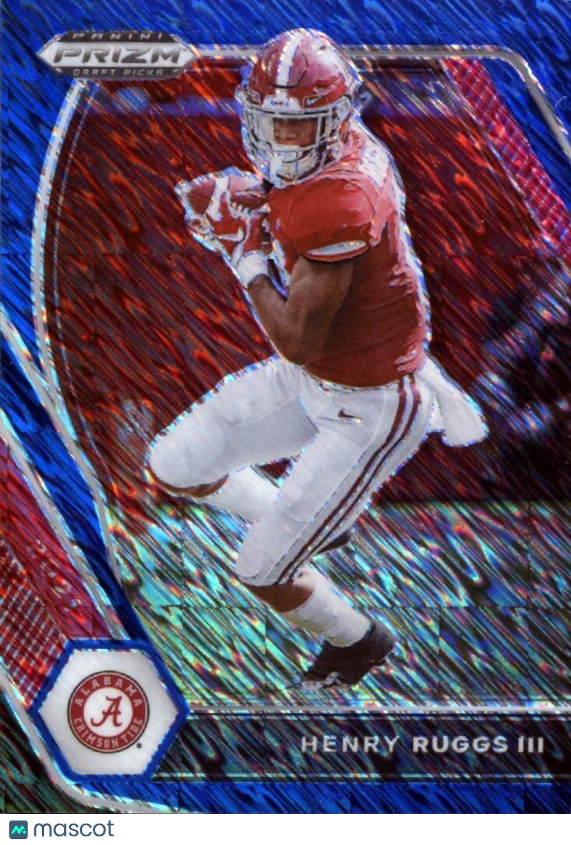 Henry Ruggs III 2021 Prizm Draft Blue Shimmer SSP Alabama Crimson Tide 8/13
