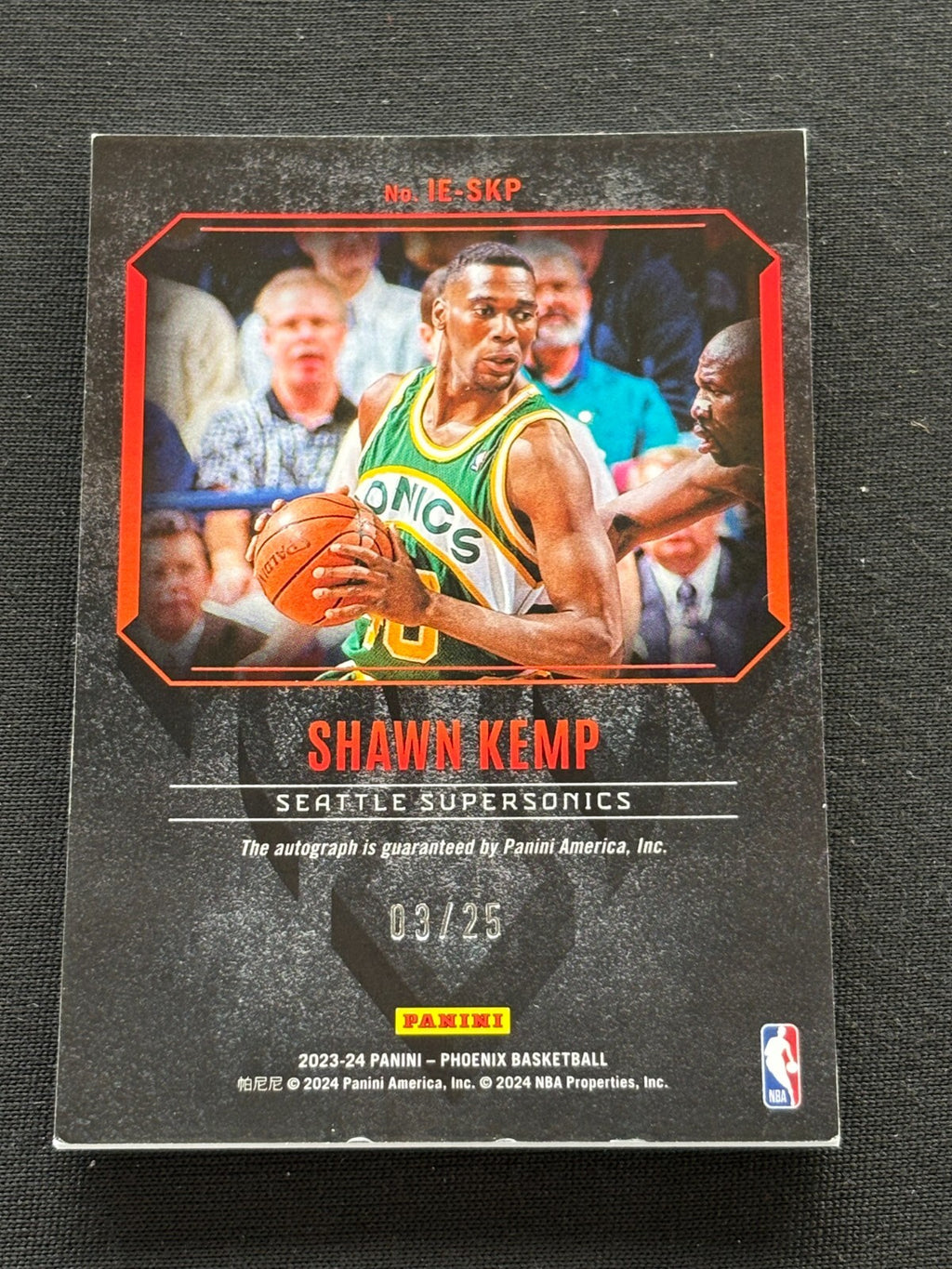 Shawn Kemp 2023-24 Phoenix Auto Autograph Inferno Seattle Supersonics 3/25