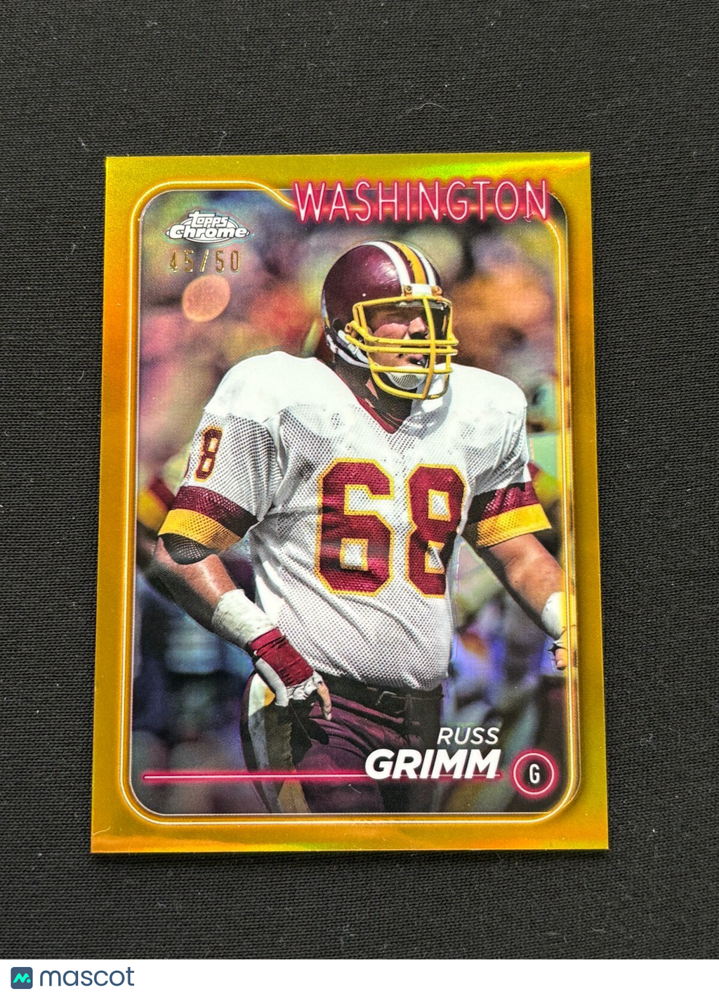 Russ Grimm 2024 Topps Chrome GOLD Refractor Washington Redskins 45/50 #197