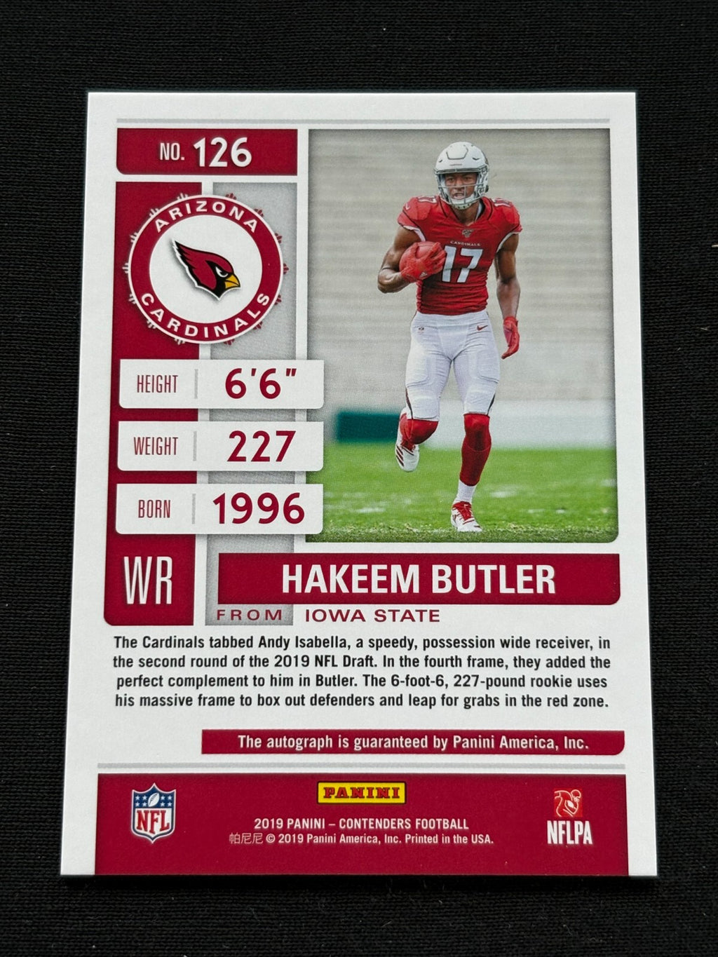 Hakeem Butler 2019 Contenders on Card Auto Autograph RC St. Louis Battlehawks