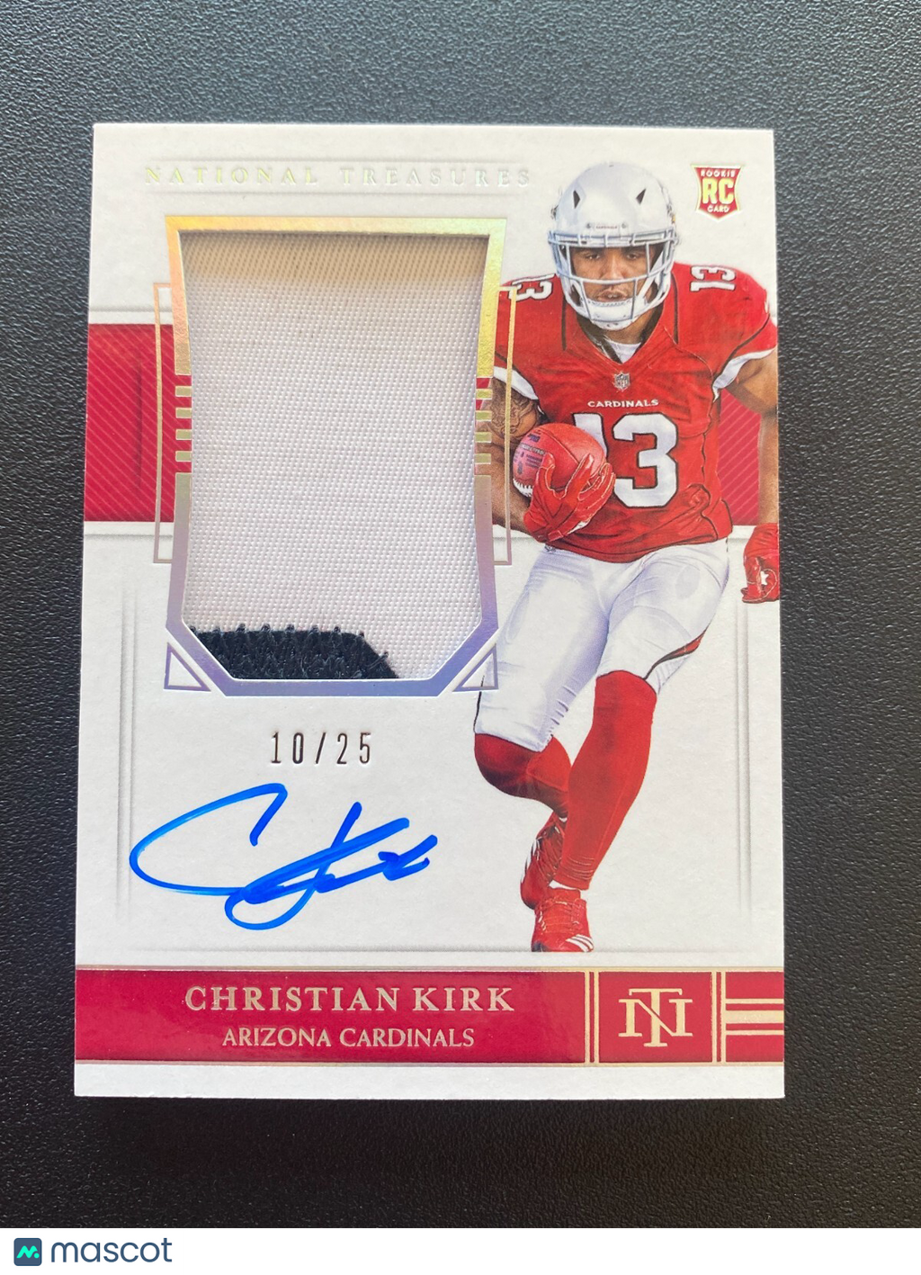 Christian Kirk 2018 National Treasures Auto Autograph Patch RC Cardinals /25 188