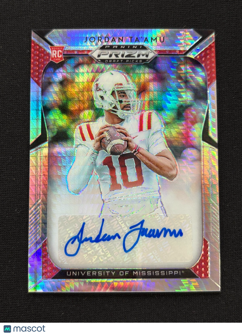 Jordan Ta'Amu 2019 Prizm Draft Auto Autograph RC Rookie Ole Miss Defenders 8/75