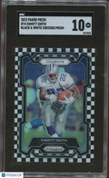 Emmitt Smith 2023 Prizm Black & White Checker Prizm SSP Dallas Cowboys SGC 10