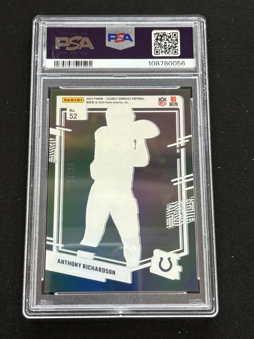 Anthony Richardson 2023 Clearly Donruss Rated Rookie Green SSP Colts PSA 9 21/25