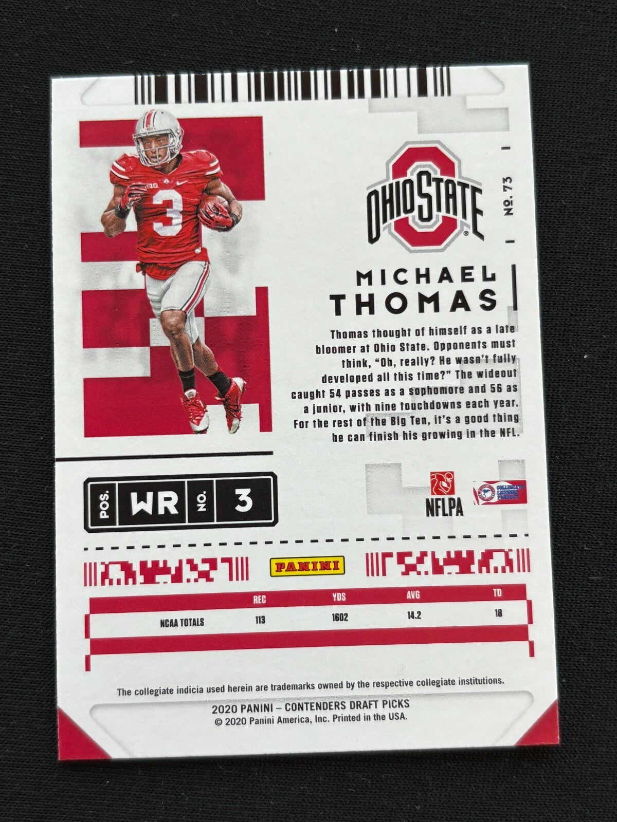 Michael Thomas 2020 Contenders GALACTIC CASE HIT SSP Ohio State Buckeyes Saints