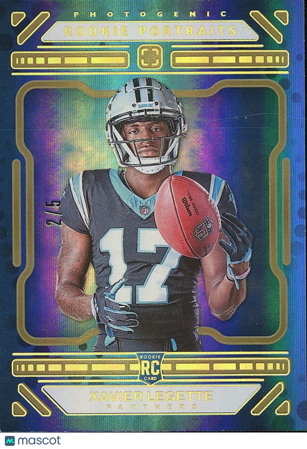 Xavier Legette 2024 Photogenic GOLD SSP Rookie RC Carolina Panthers 2/5