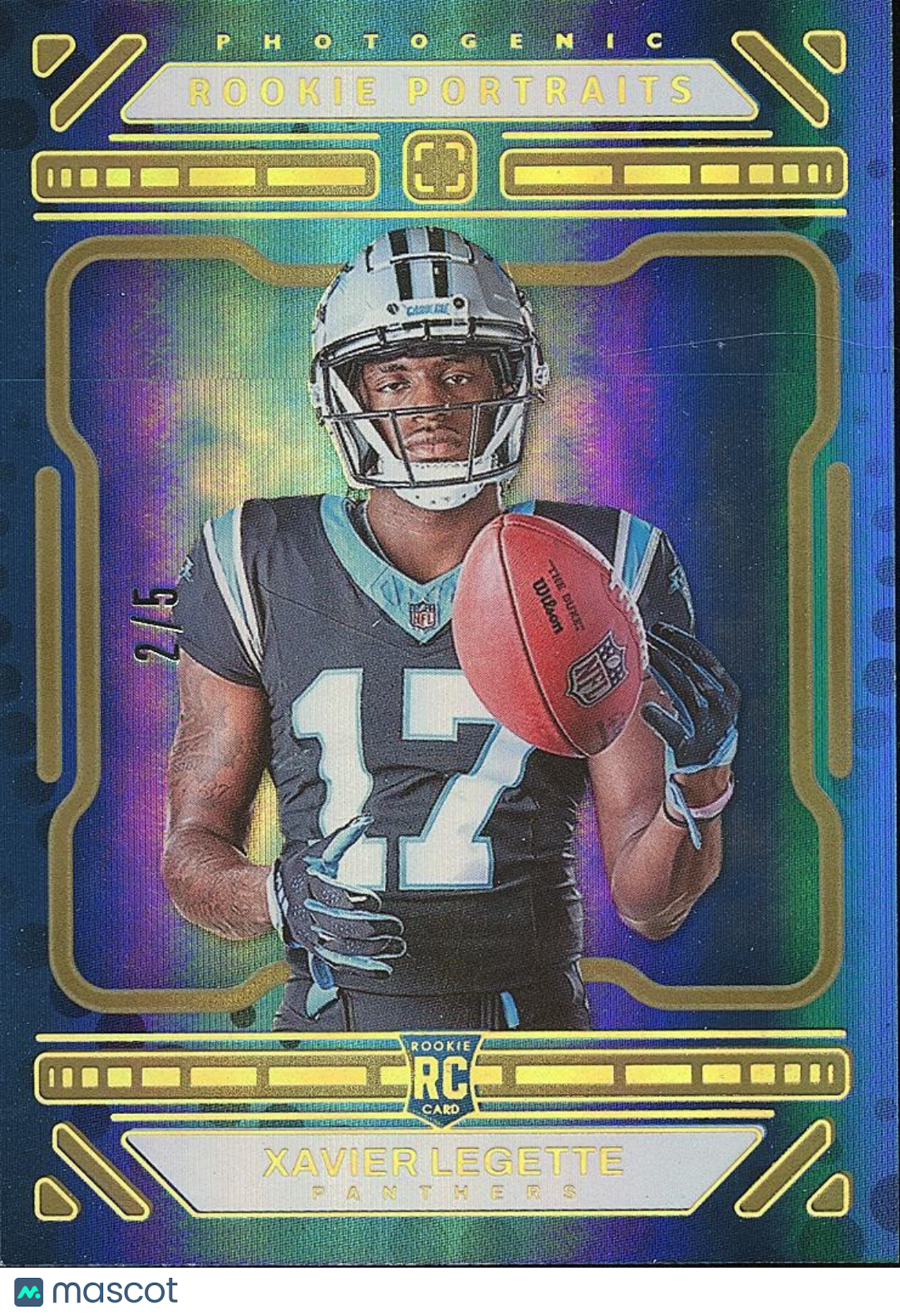 Xavier Legette 2024 Photogenic GOLD SSP Rookie RC Carolina Panthers 2/5
