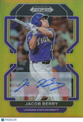 Jacob Berry 2022 Prizm Draft GOLD Prizm Auto Autograph RC LSU Tigers 2/10