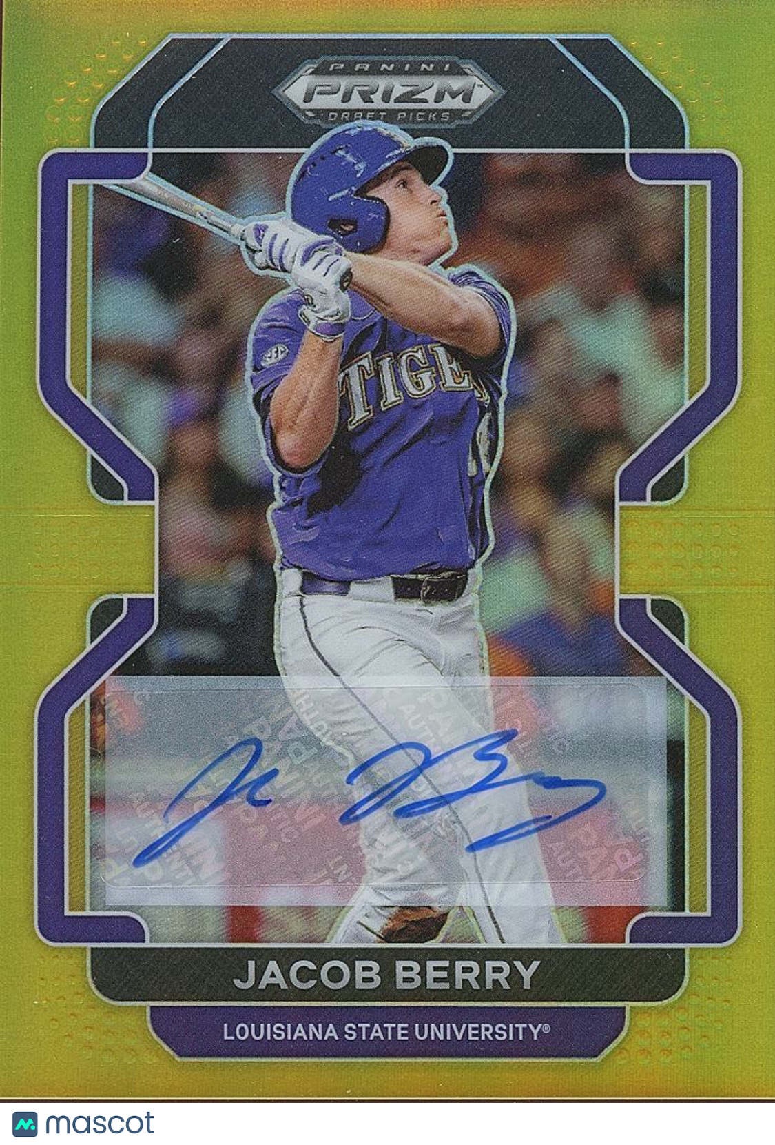Jacob Berry 2022 Prizm Draft GOLD Prizm Auto Autograph RC LSU Tigers 2/10