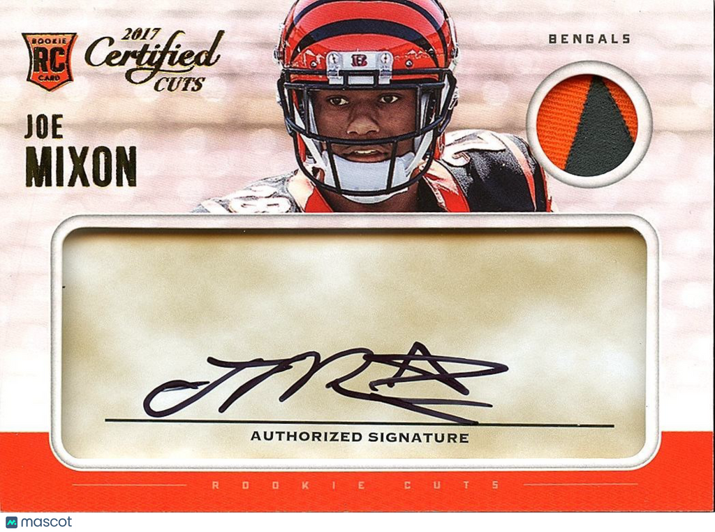 Joe Mixon 2017 Certified Cuts Auto Autograph Patch RC Cincinnati Bengals 47/299