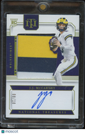 JJ Mccarthy 2024 National Treasures Auto Autograph Patch RC Michigan 8/10