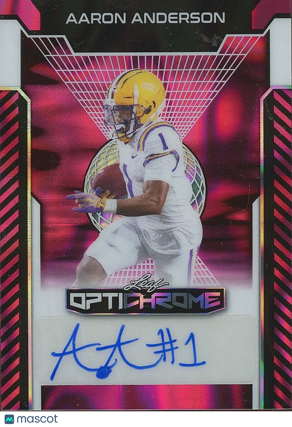 Aaron Anderson 2025 Leaf Optichrome Auto Autograph JERSEY NUMBER LSU Tigers 1/8