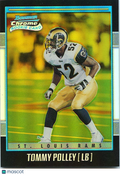 Tommy Polley 2001 Bowman Chrome GOLD Refractor Rookie RC STL Rams #196 81/99