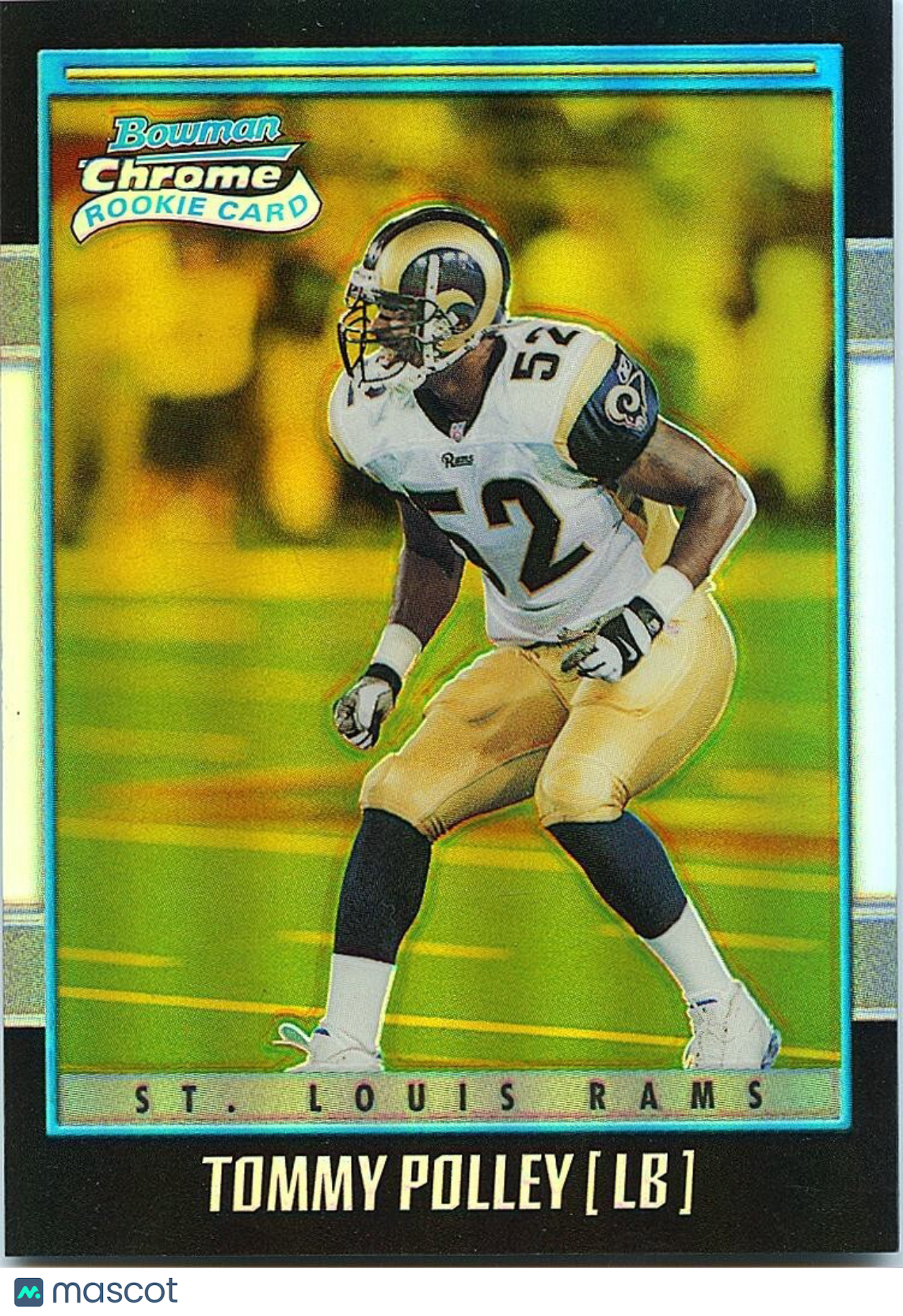 Tommy Polley 2001 Bowman Chrome GOLD Refractor Rookie RC STL Rams #196 81/99