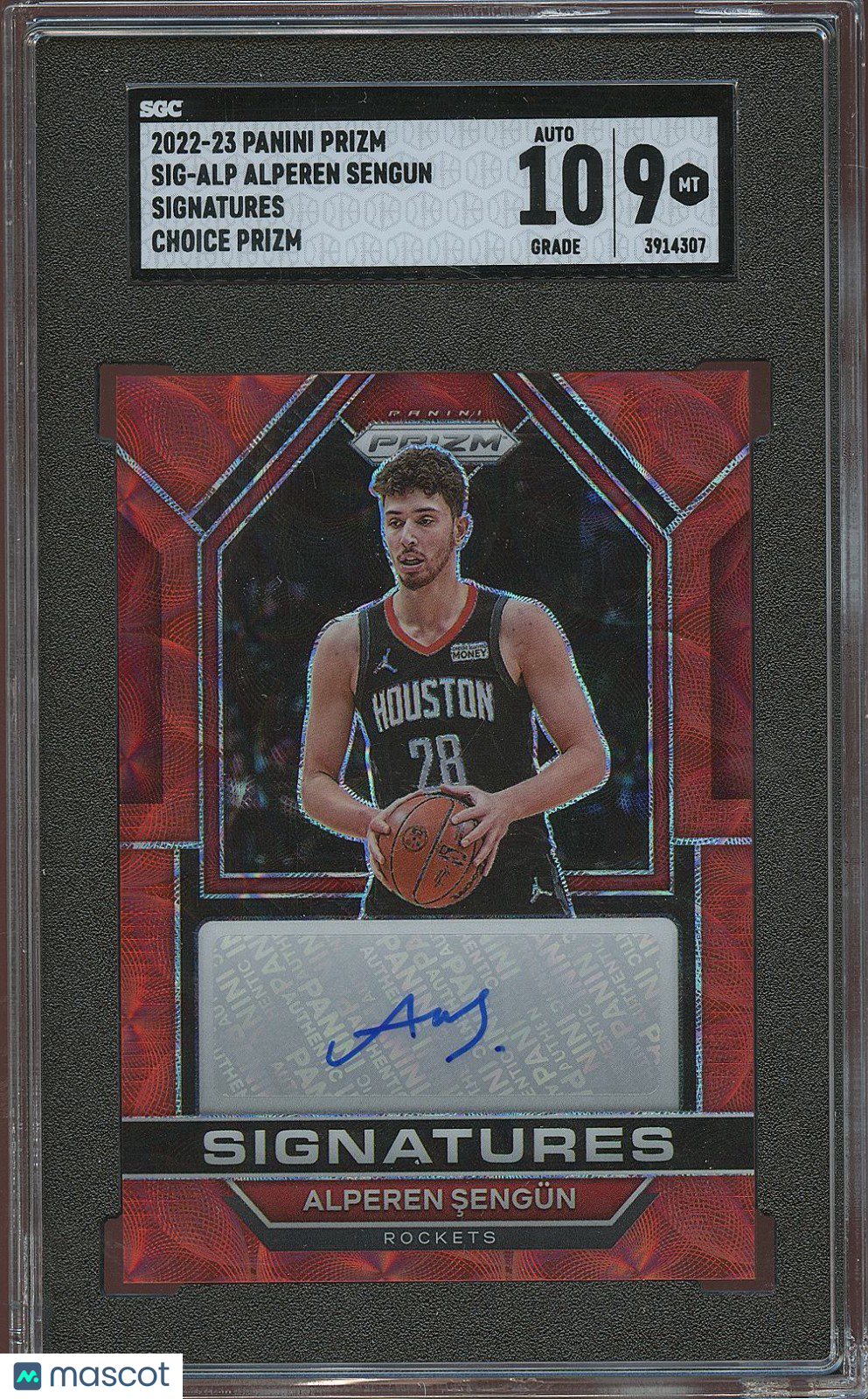 Alperen Sengun 2022-23 Prizm Red Choice Auto Autograph Houston Rockets SGC 9 10