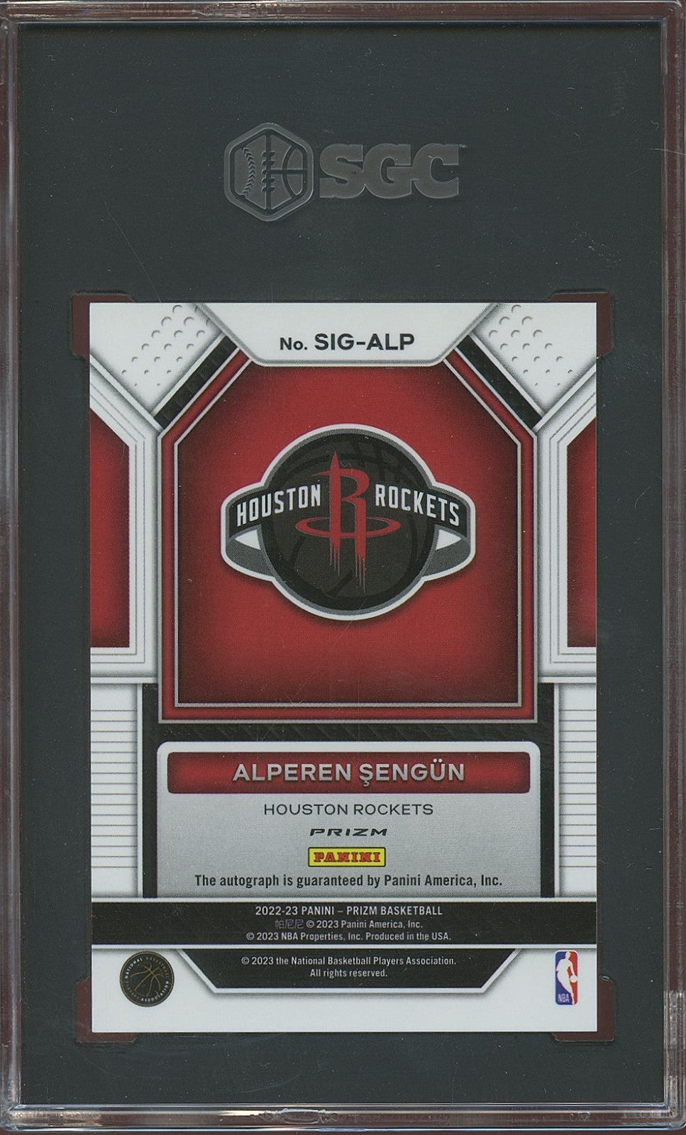Alperen Sengun 2022-23 Prizm Red Choice Auto Autograph Houston Rockets SGC 9 10