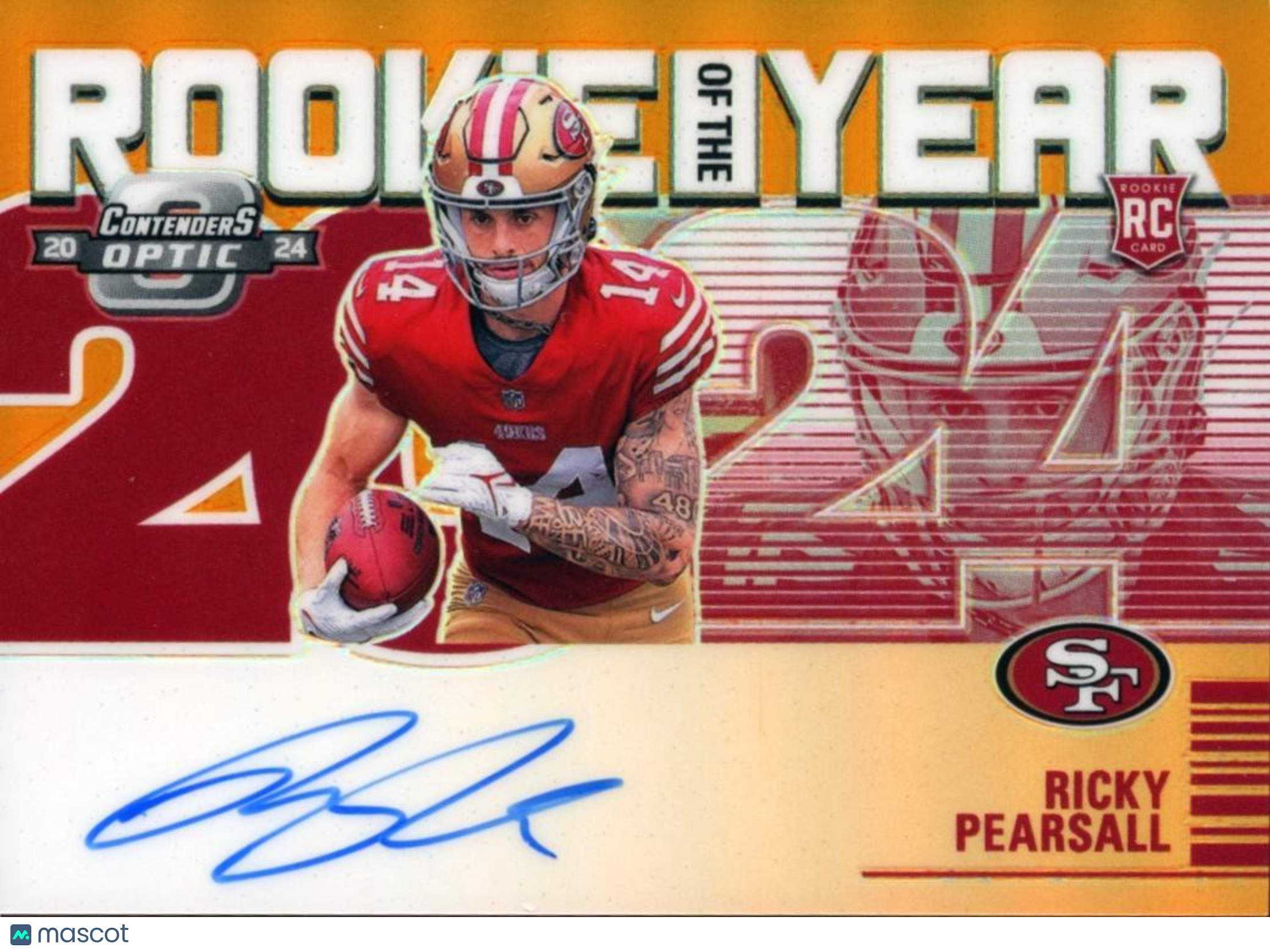 Ricky Pearsall 2024 Contenders Optic Auto Autograph RC San Francisco 49ers 36/50