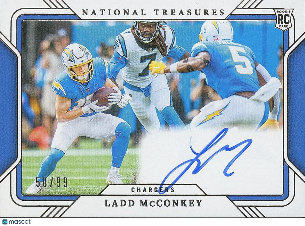 Ladd Mcconkey 2024 National Treasures On Card Auto Autograph RC Chargers 50/99