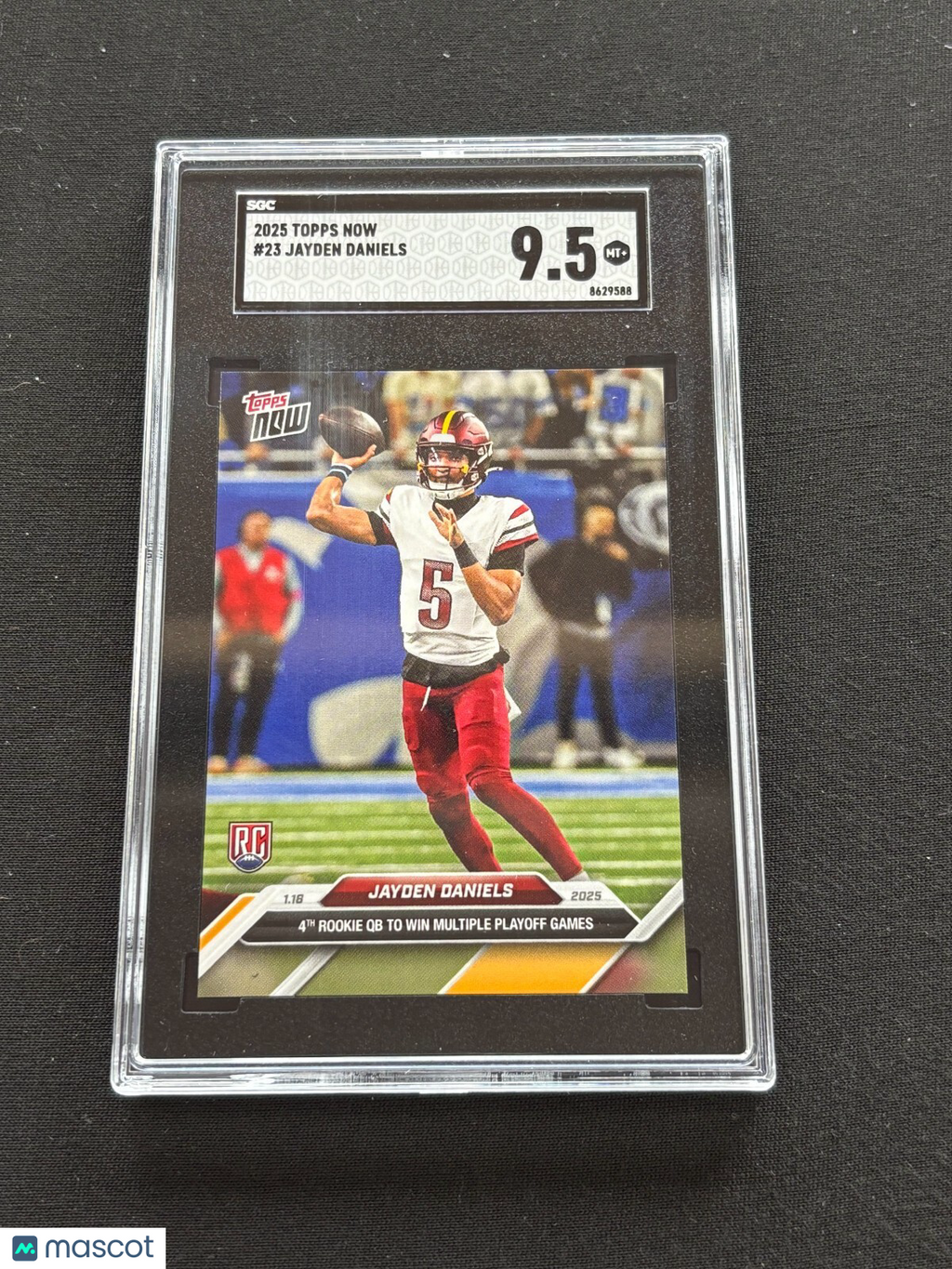 Jayden Daniels 2025 Topps Now Rookie RC Washington Commanders #23 SGC 9.5