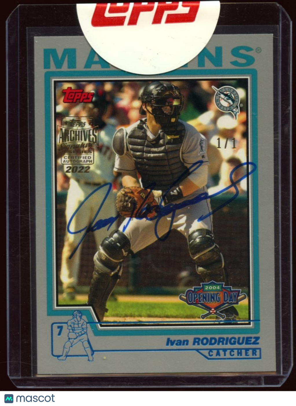 Ivan Rodriguez 2022 Topps Archives Auto Autograph Florida Marlins 1/1