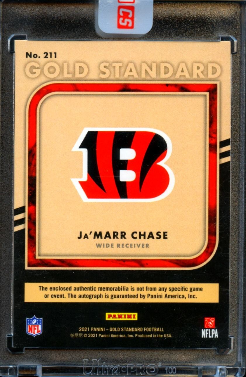 Ja'Marr Chase 2021 Gold Standard Auto Autograph Jersey Patch RC Bengals 21/125