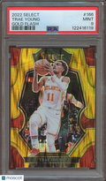 Trae Young 2022-23 Select Premier GOLD Flash Prizm Atlanta Hawks 5/10 PSA 9