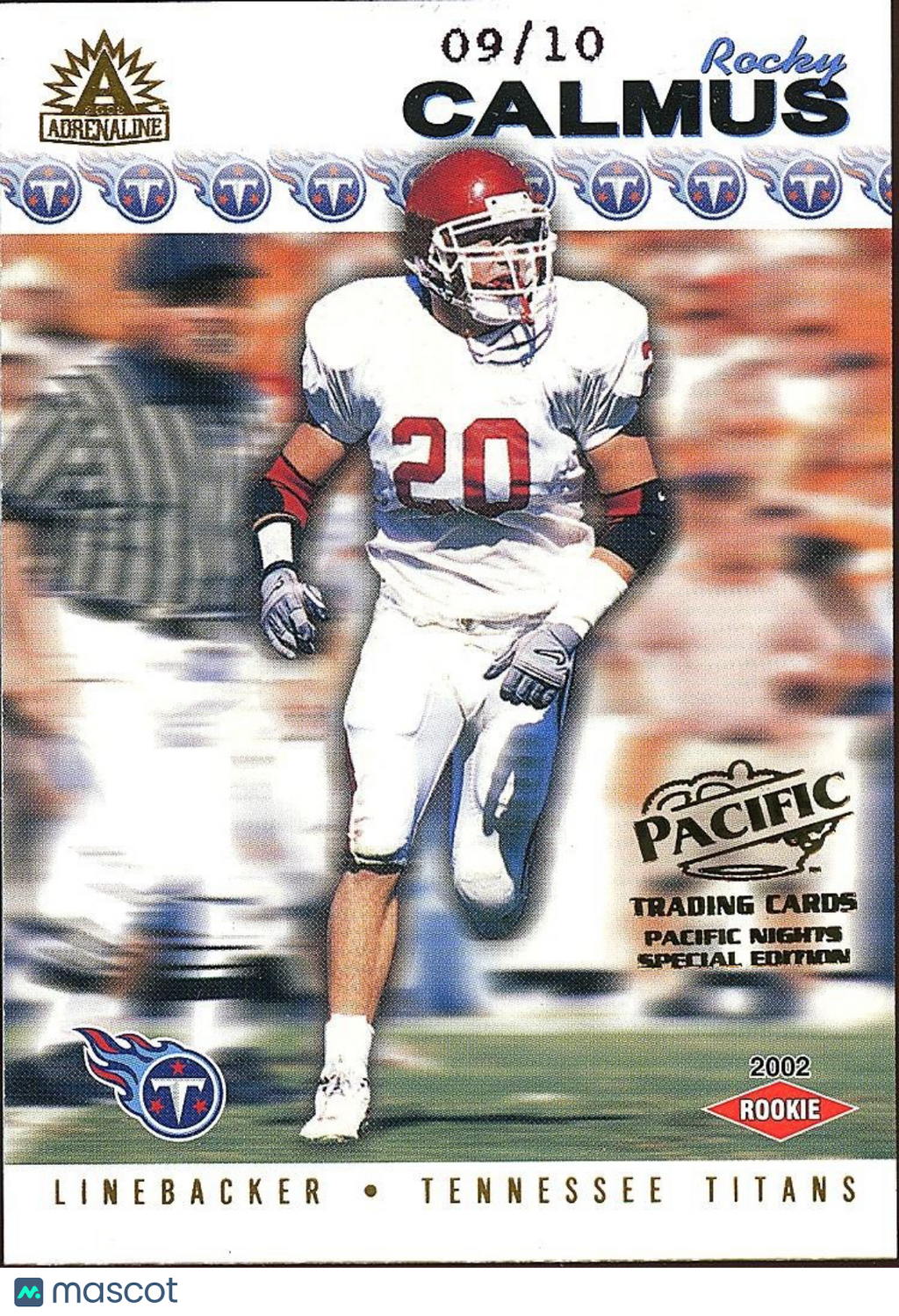 Rocky Calmus 2002 Pacific Special Rookie RC SSP Oklahoma Sooners Titans 9/10