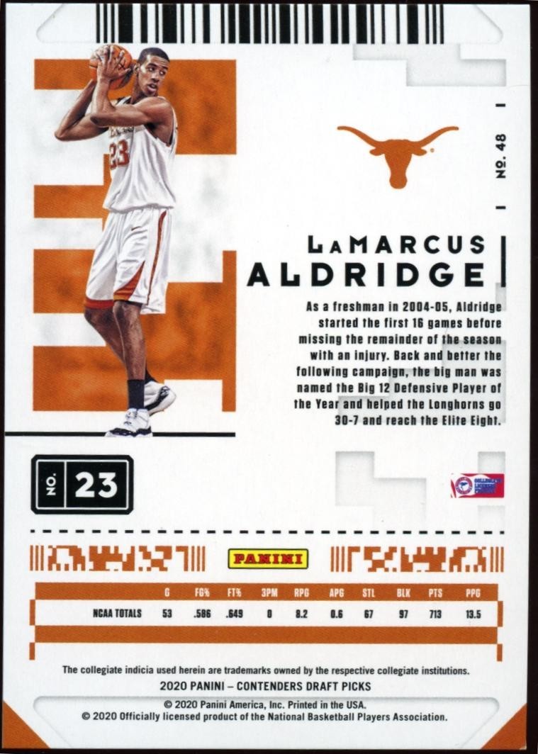 Lamarcus Aldridge 2020 Contenders Cracked Ice Texas Longhorns 5/23