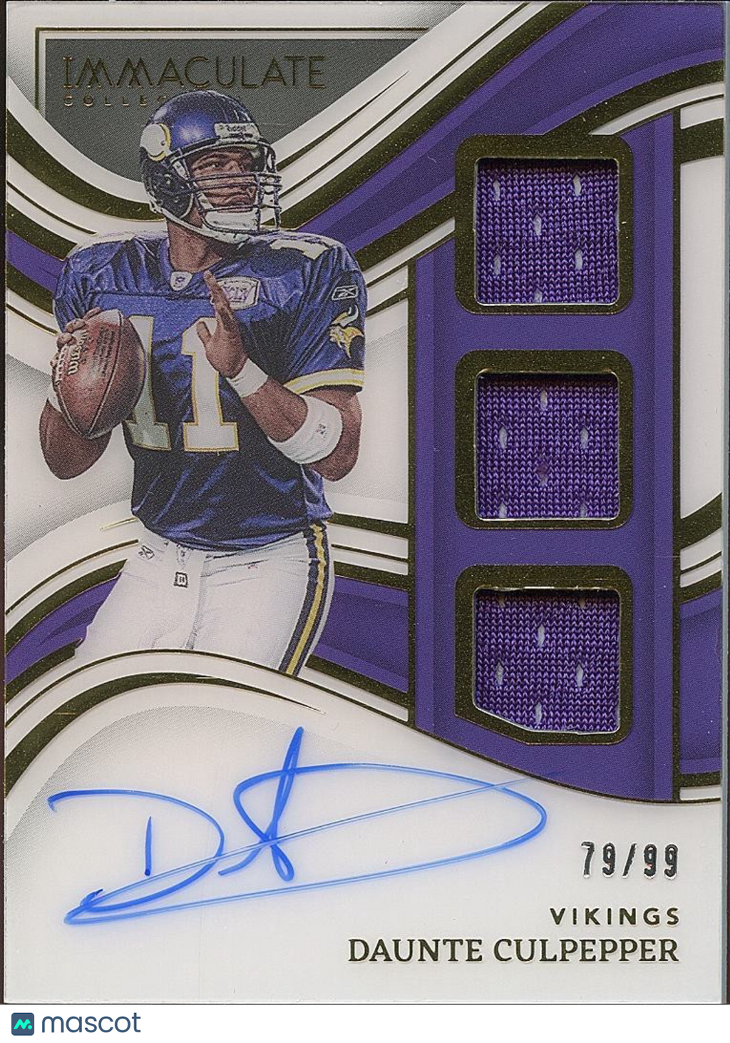Daunte Culpepper 2023 Immaculate Auto Autograph Jersey Patch Vikings 79/99
