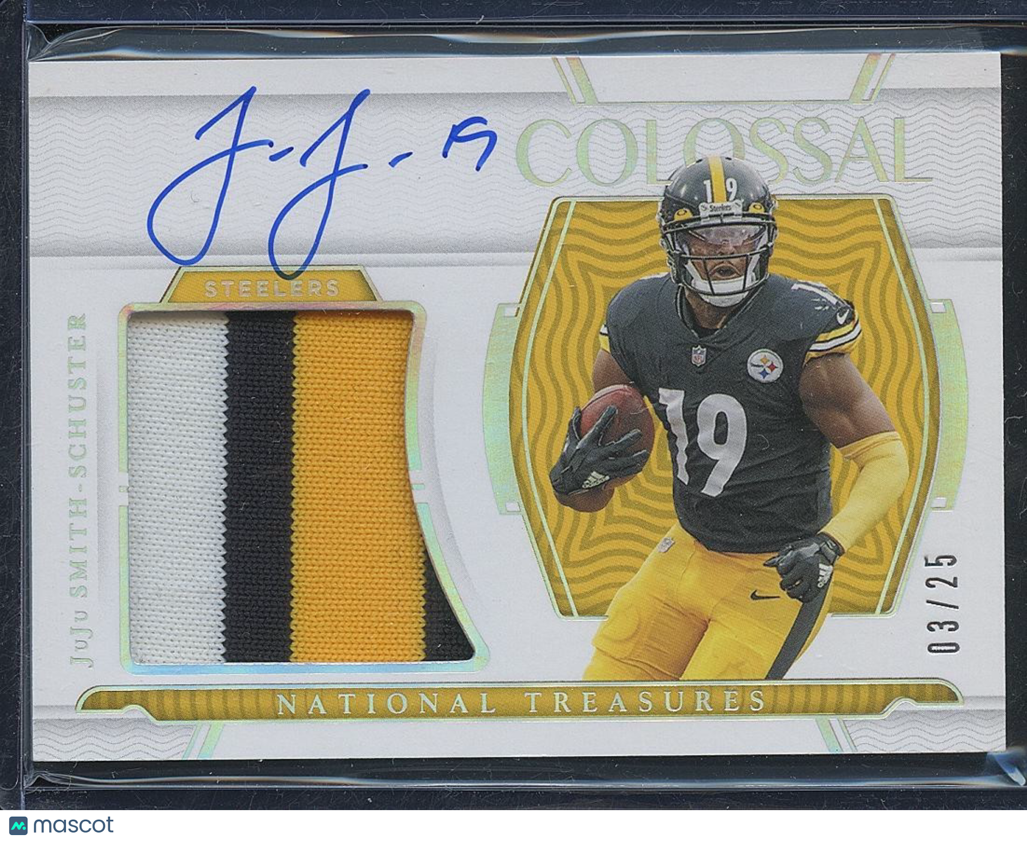 Juju Smith-Schuster 2021 National Treasures Auto Autograph Patch Steelers 3/25