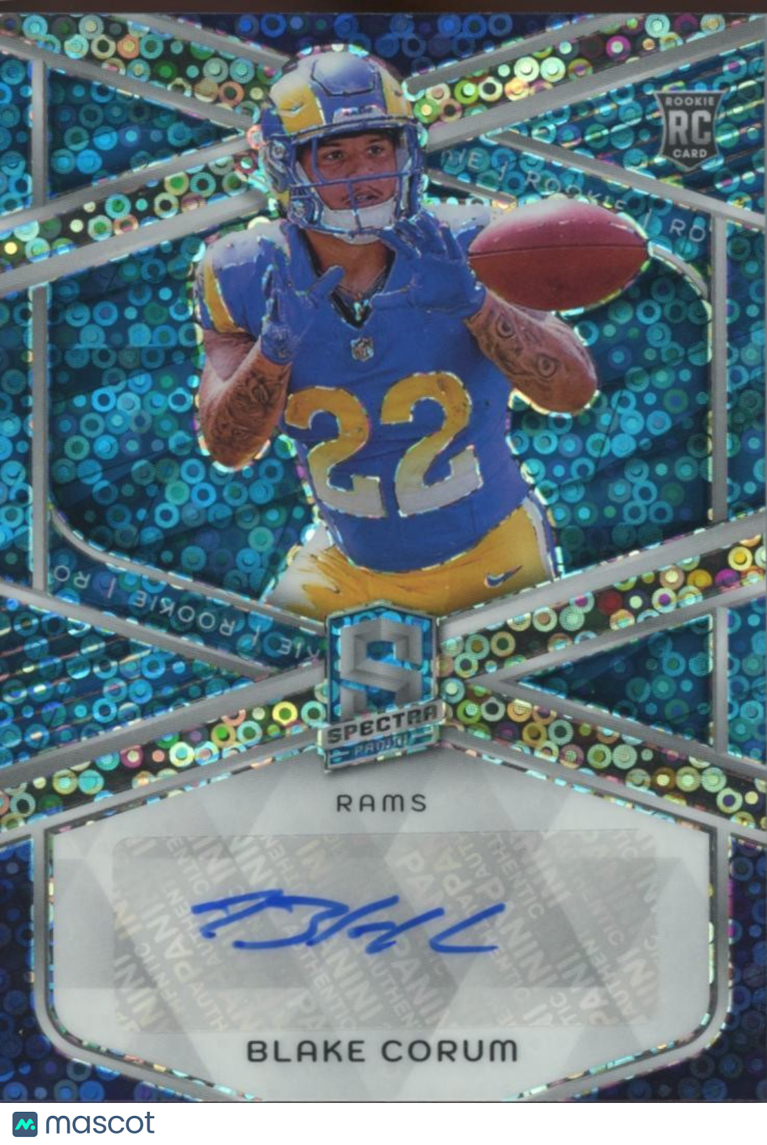 Blake Corum 2024 Spectra Blue Auto Autograph RC Rookie Los Angeles Rams 20/50